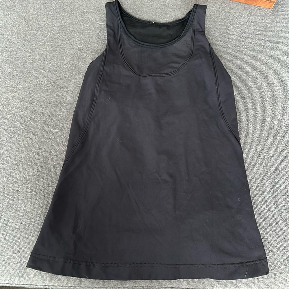 Black thick razor back tank top with built in bra. Lululemon in great condition